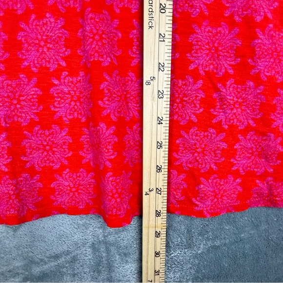 Chico’s Shirt Women 4 (XXL) Pink Coral‎ Short Sleeve Jacquard Embroidered *Read - Picture 10 of 12